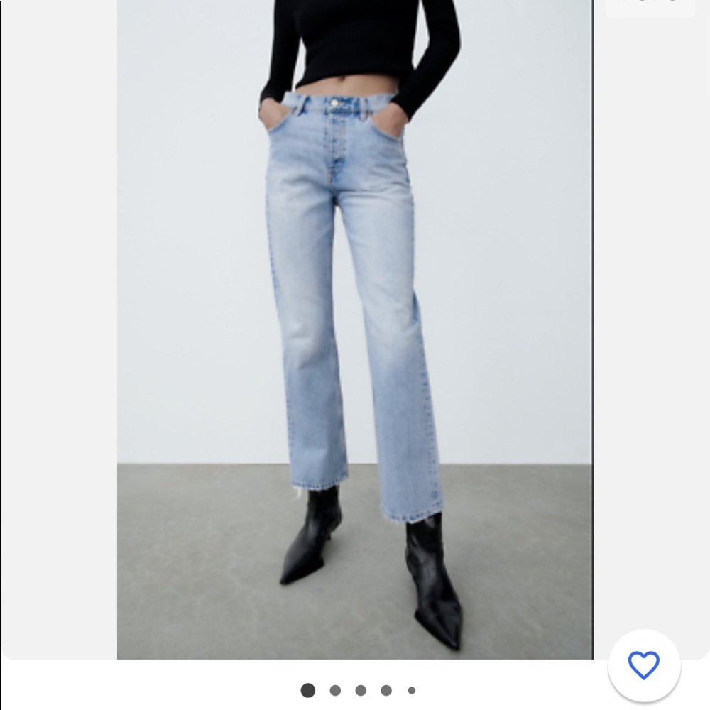 Zara Straight Light Wash Jeans high rise